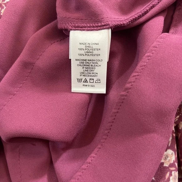 Revolve Brand 1.State Ditsy Floral Ruffled Mini Dress Size L Magenta Fai… - Picture 8 of 8